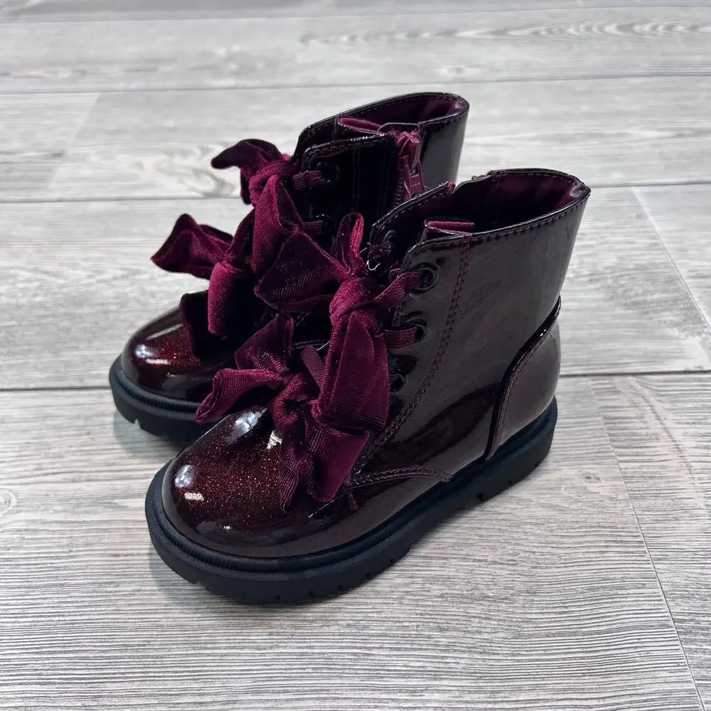 Cat & Jack Toddler Khloe Glitter Boots Red 8 NWOT